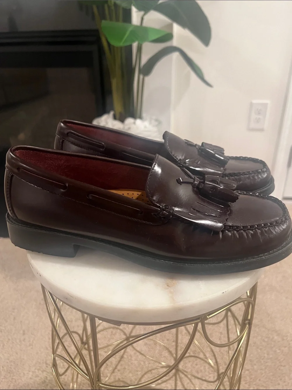 Bass Men's Tassel Loafers in Dark Brown Leather